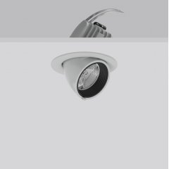 GOLAS mini, 29 W, 3400 lm, 940, silver, on/off Recessed projectors, D 143 H 3 HEL 115, 20°