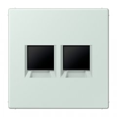 Virsma (ar fiksatoru) modulārai datu rozetei 2-vietīga, UMA-CAT6A, termoplasts lakots, Serie LS, céruléen pale