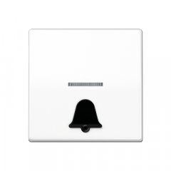 Taustiņs 1-viet, ar indikācijas logu, ar zvana simbolu, duroplasts antibakteriāls, Serie AS, balts