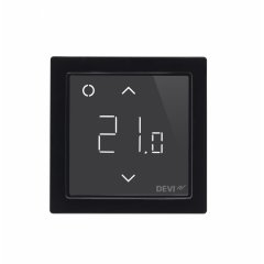 Termostats DEVIreg™ Smart, +5...+45°C, grīdas +telpas sensors, 16A, WiFi Melnā krāsā