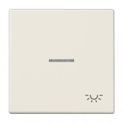 Taustiņs 1-viet, ar indikācijas logu, ar spuldzes simbolu, duroplasts, Serie LS, ziloņkaula