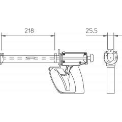 Kartridžu pistole 1 komponentu, melns KVM-P