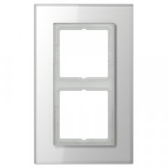 Stikla rāmītis 2-vietīgs, vertikālā un horizontālā montāža, LS PLUS, balts