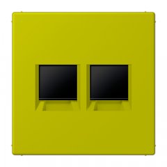 Virsma (ar fiksatoru) modulārai datu rozetei 2-vietīga, UMA-CAT6A, termoplasts lakots, Serie LS, vert olive vif