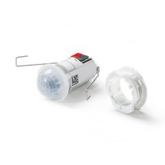 Recessed ceiling-mounted presence detector 360°, range approx. Ø 8 m, KNX bus, remotely controlled
