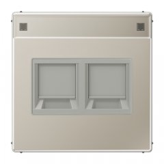 Virsma (ar fiksatoru) modulārai datu rozetei 2-vietīga, UMA-CAT6A, marķējams, Serie LS, krāsa nerūsējošais tērauds