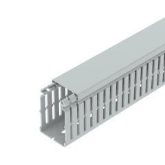 Perforēts vādu kanāls halogenbrīvs 75x50x2000, PC/ABS, gaiši pelēks, 7035 LKVH N 75050