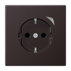 Kontaktligzda SCHUKO, 16 A 250 V ~, skrūvju spailes, ar indikātoru un bērnu drošību, termoplasts krāsots, Serie LS,  tumša