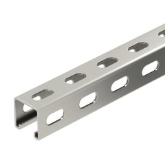 Profilēta sliede sāna perforācija, šlice 22 mm 3000x41x41, V2A, 1.4301, 2B