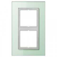 Stikla rāmītis 2-vietīgs, vertikālā un horizontālā montāža, LS PLUS, balts matēts