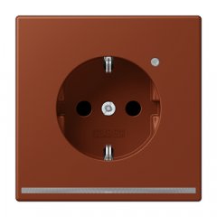 Kontaktligzda SCHUKO, 16 A 250 V ~, ar LED apgaismojumu, ar bērnu drošību, Serie LS, terre sienne brûlée 59