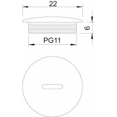 Aizsēgs PG11, PS, gaiši pelēks, 7035