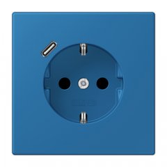 Kontaktligzda SCHUKO 16 A 250 V ~, USB pieslēgvieta 1 x Typ C, ar bērnu drošību, Serie LS, bleu céruléen 31