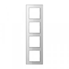 Stikla rāmītis 4-vietīgs, vertikālā un horizontālā montāža, A CREATION, balts