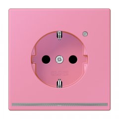Kontaktligzda SCHUKO, 16 A 250 V ~, ar LED apgaismojumu, ar bērnu drošību, Serie LS, rose vif