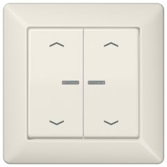 Taustiņs 2-viet ar indikācijas logu un virzienrādītāju, ar rāmi, duroplasts, Serie AS, ziloņkaula