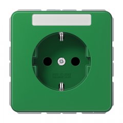 Kontaktligzda SCHUKO, 16 A 250 V ~, marķējams, ar bērnu drošību, termoplasts, Serie CD, zaļš