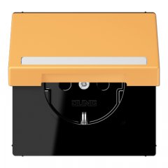 Kontaktligzda SCHUKO, 16 A 250 V ~, marķējams, ar bērnu drošību un vāciņu, termoplasts krāsots, Serie LS, ocre ja