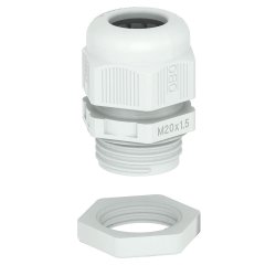 Kabeļu ievads ar uzgriezni M16, PA, gaiši pelēks, 7035