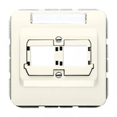 Centrālplate modulārai datu rozetei 2-vietīga, Reichle + De Massari, marķējams, termoplasts, ziloņkaula