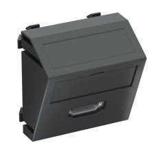 Multimedia Adapteris, HDMI rozete ar skrūvem pievienojumu 45x45mm, PC, pelēkmelna, 7021 MTS-HD S SWGR1