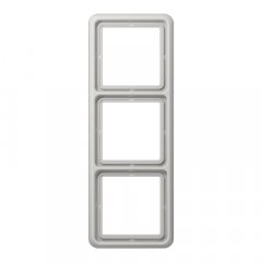 Rāmītis 3-vietīgs, vertikālā un horizontālā montāža, termoplasts, CD 500, gaiši pelēks