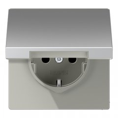 Kontaktligzda SCHUKO, 16 A 250 V ~, skrūvju spailes, ar vāciņu, Serie LS, alumīnijs