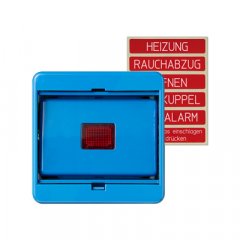 Taustiņš ar drošības stiklu, Serie CD, zils