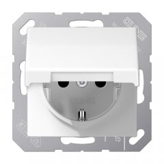 Kontaktligzda SCHUKO, 16 A 250 V ~, ar vāciņu, duroplasts, Serie AS, balts