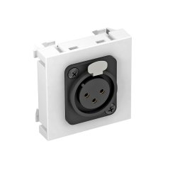 Media adapteris, XLR, 3-pin rozete ar skrūvem pievienojumu 45x45mm, PC, dzidri balts, 9010 MTG-X3F S RW1