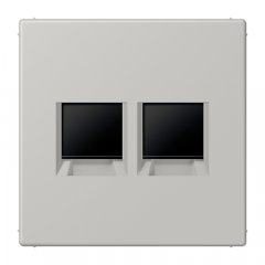Virsma (ar fiksatoru) modulārai datu rozetei 2-vietīga, UMA-CAT6A, termoplasts lakots, Serie LS, gris clair 31