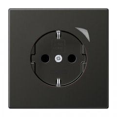 Kontaktligzda SCHUKO, 16 A 250 V ~, skrūvju spailes, ar indikātoru un bērnu drošību, termoplasts krāsots, Serie LS, antracīts