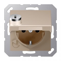 Kontaktligzda SCHUKO, 16 A 250 V ~, ar bērnu drošību un vāciņu, ar drošības slēdzeni, termoplasts krāsots, Serie A