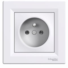 Asfora - single socket outlet with pin earth - 16A balts