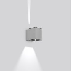 Gaismeklis ZONO, 6,2 W, 220 lm, 830, silver, on/off Wall luminaires, L 100 B 154 H 131, Transparent glass