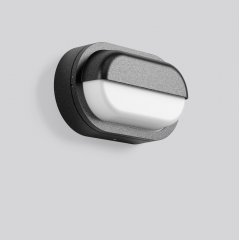 Gaismeklis ALU-LUX OVAL, 12 W, 330 lm, 840, anthracite, Phase-cut Wall luminaires, L 258 B 148 H 92, Opal glass