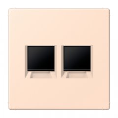 Virsma (ar fiksatoru) modulārai datu rozetei 2-vietīga, UMA-CAT6A, termoplasts lakots, Serie LS, rose pâle