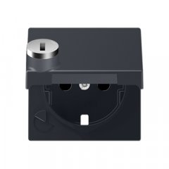 Centrālplate kontaktligzdai, ar vāku, termoplasts lakots, Serie A, anthrazit matt