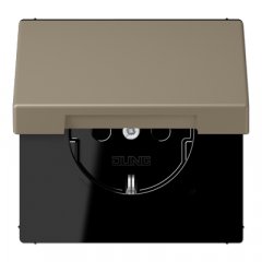 Kontaktligzda SCHUKO, 16 A 250 V ~, ar vāciņu, Serie LS, ombre naturelle moyenne