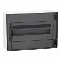Sadalne, PrismaSeT XS, virsapmetuma, 1 x 18 moduļi, 1 zemējuma spaiļu bloks, caurspīdīgas matetas durvis
