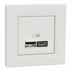 Asfora - double USB charger 2.4 A - balts