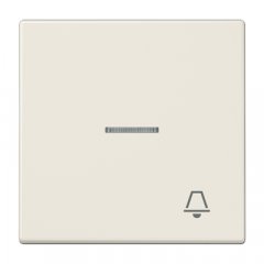 Taustiņs 1-viet, ar indikācijas logu, ar zvana simbolu, duroplasts, Serie LS, ziloņkaula