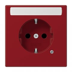 Kontaktligzda SCHUKO, 16 A 250 V ~, ar indikātoru, marķējams, ar bērnu drošību, termoplasts sarkans