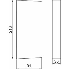 Vāks savienojumam 90x210x30mm, St, dzidri balts, 9010