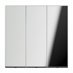 Taustiņs 3-viet, hromēts metāls, Serie LS, glanzchrom