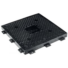 Stacionāra tipa kantaina kaļamā ķeta lūkas pārsedze (rāmis ar vāku) 684 x 684 mm, B125