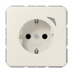 Kontaktligzda SCHUKO, 16 A 250 V ~, skrūvju spailes, ar indikātoru un bērnu drošību, termoplasts, Serie CD, balts