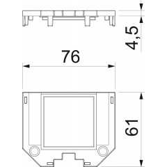 Adapterplate priekš UT3 un UT4, 1 Modul45 61x76x4, PA, grafīta melns, 9011 UT34 P1