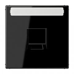 Virsma (ar fiksatoru) modulārai datu rozetei 1-vietīga, UMA-CAT6A, marķējams, termoplasts, Serie LS, melns