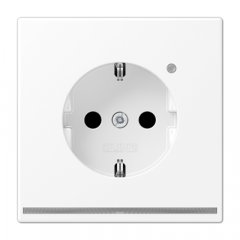 Kontaktligzda SCHUKO, 16 A 250 V ~, ar LED apgaismojumu un bērnu drošību, termoplasts krāsots, Serie LS, sniegbalts matēts